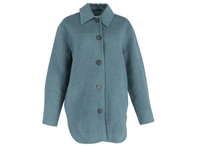 Giacca overshirt con bottoni Acne Studios in lana blu
