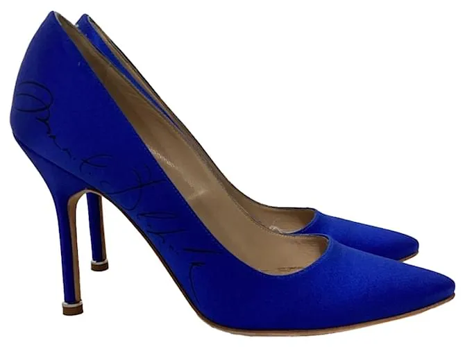 Vêtements Décolleté firmati Vetements x Manolo Blahnik in satin blu