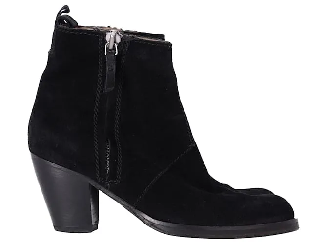 Stivaletti con tacco Pistol di Acne Studios in suede nero