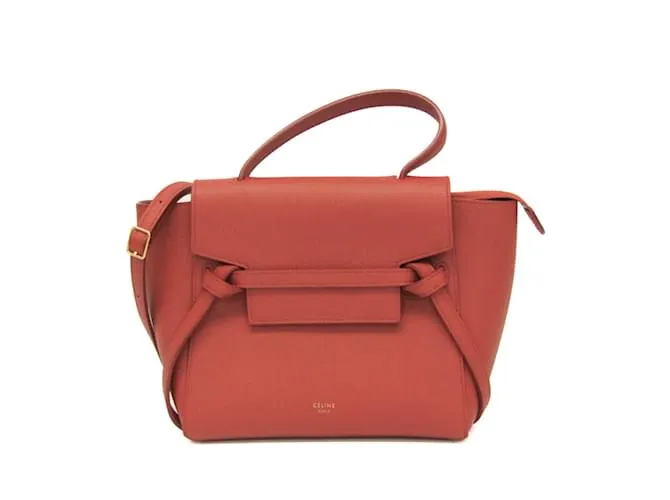 Céline Belt Bag Celine Nano in pelle rosso marrone
