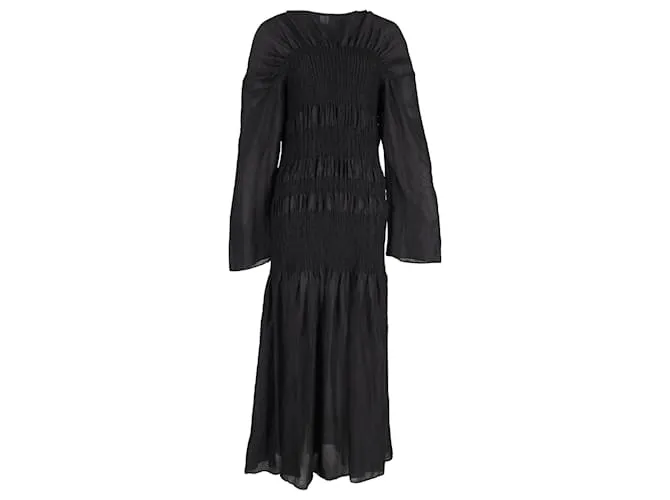 Abito Maxi Coripe Totême in Lino e Seta Nera Nero