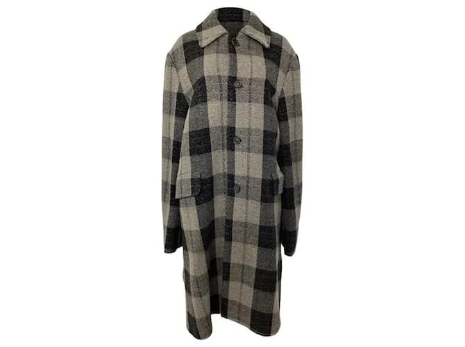 Cappotto a quadri Acne Studios in lana grigia Grigio