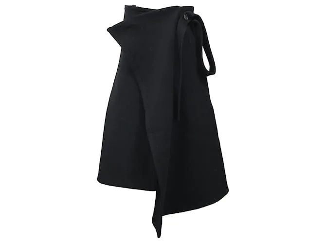 Céline Gonna midi avvolgente Celine in lana nera Nero