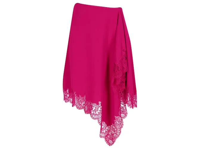 Gonna al ginocchio in viscosa rosa con pizzo di Givenchy