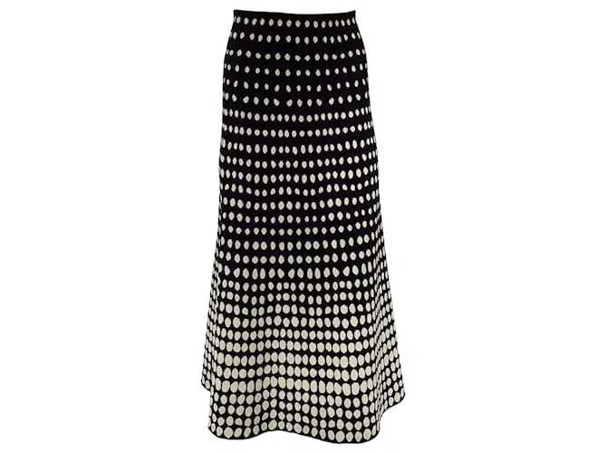 Alaïa Gonna midi a pois Alaia in viscosa nera e bianca Nero