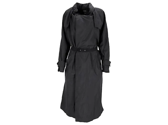 Cappotto trench midi con cintura Isabel Marant in nylon nero