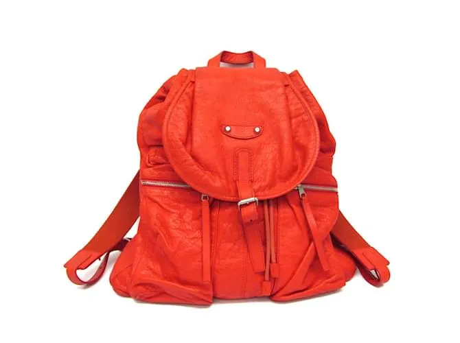 Zaino in pelle rossa Balenciaga Rosso