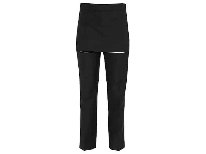 Pantaloni in lana nera con dettaglio gonna e spacco Givenchy Nero