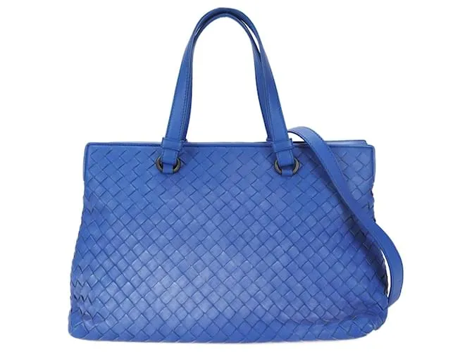 Borsa a mano Bottega Veneta Intrecciato blu