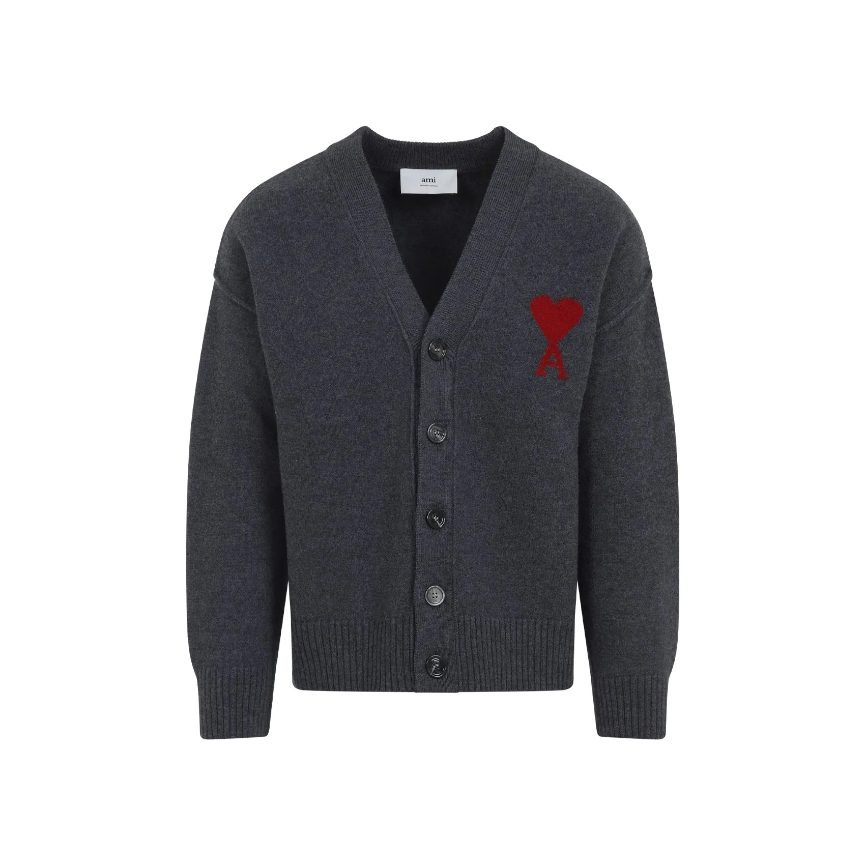 Heather Grey Wool Adc Cardigan