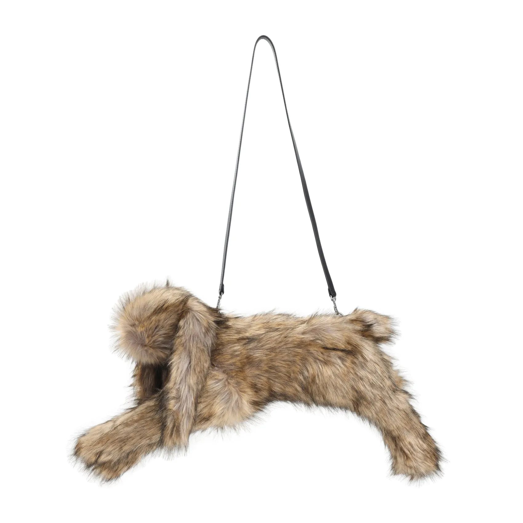 Brown Faux Fur Hare Crossbody Bag