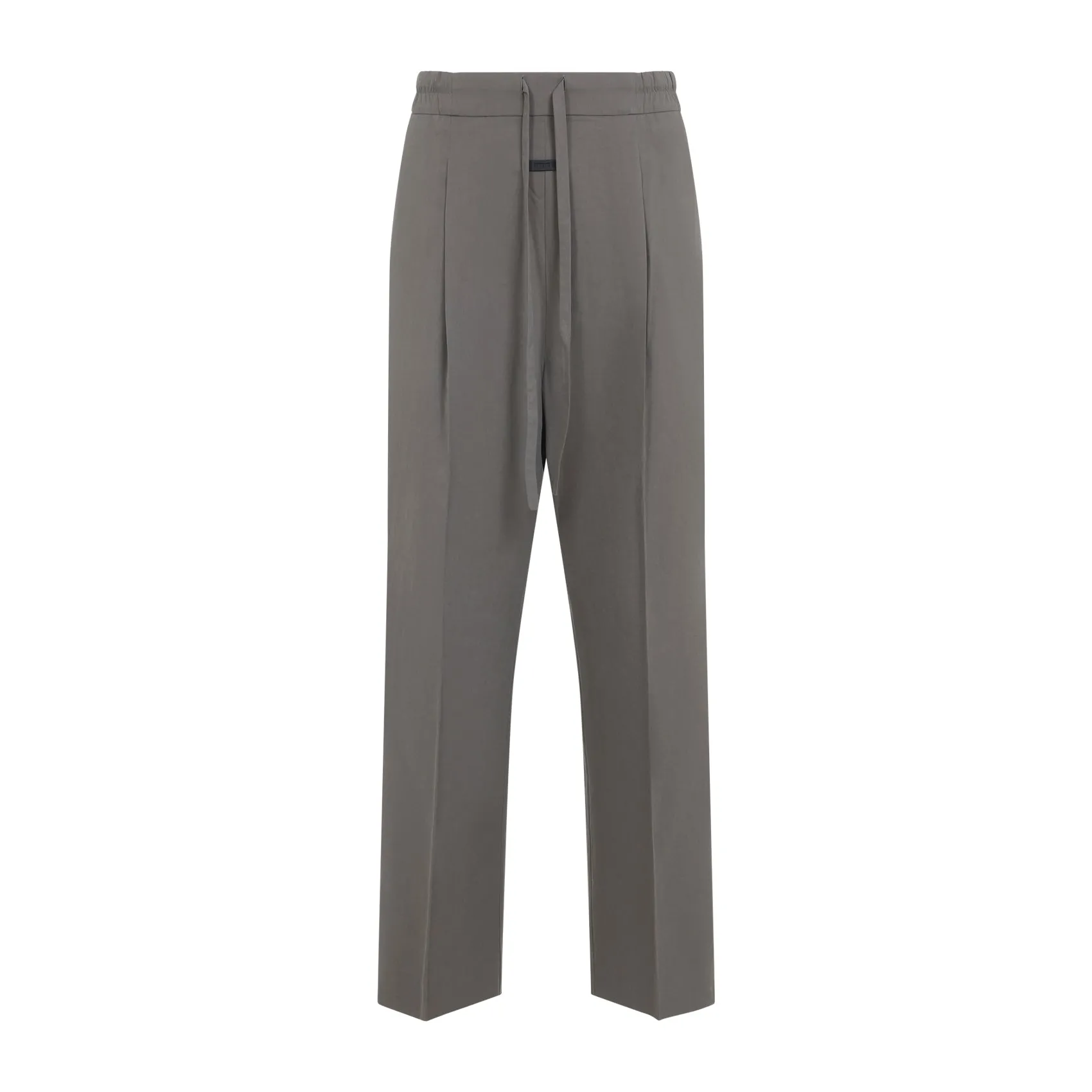 Willow Grey Lyocell Drawstring Straight Pants