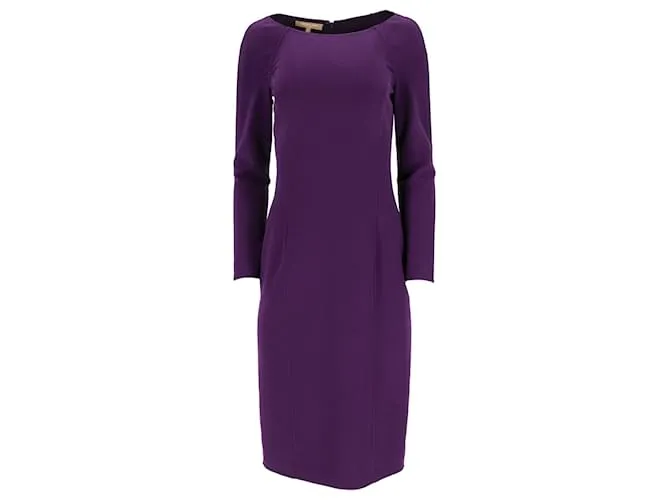 Abito a tubino Bodycon Michael Kors in lana vergine viola Porpora