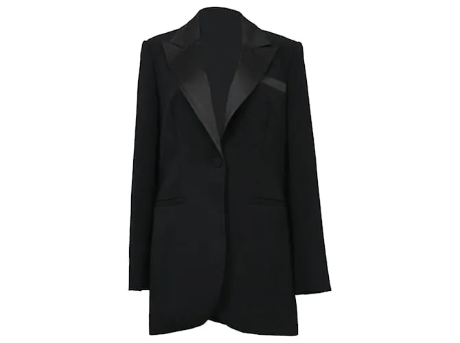 Self portrait Blazer smoking a un bottone in lana nera Self-Portrait Nero