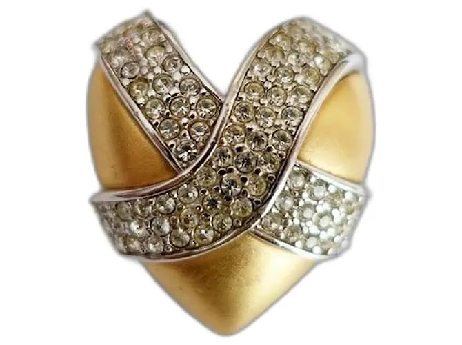 Spilla a forma di cuore Designer Givenchy Vintage 1980 D'oro