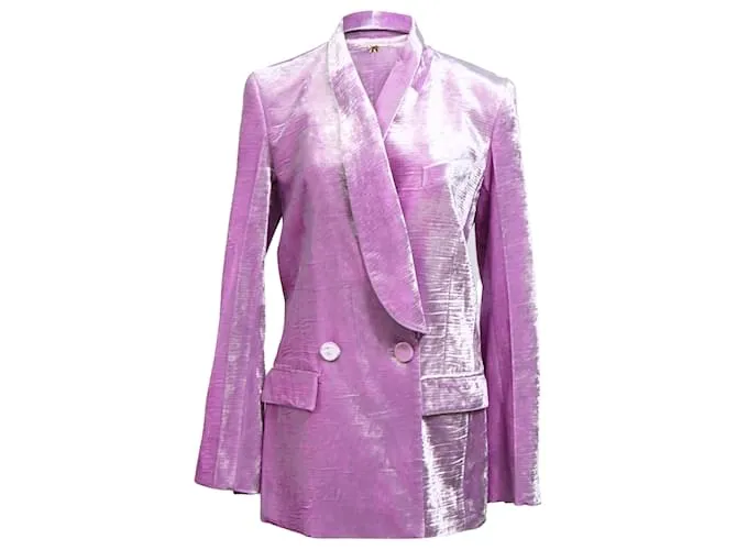 Blazer in velluto doppiopetto Nina Ricci in viscosa viola Porpora