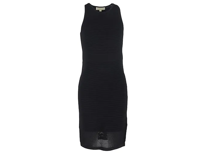 Abito mini in viscosa nera con collo halter lavorato a maglia di Michael Kors Nero