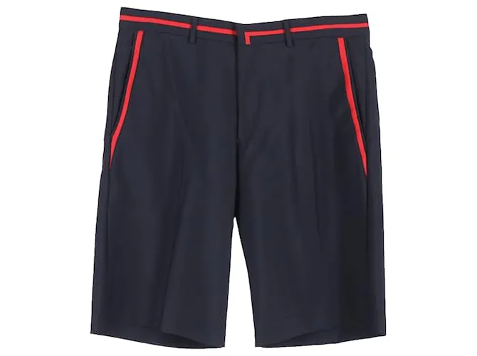 Bermuda in lana blu navy con dettagli a righe Givenchy