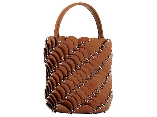 Paco Rabanne Piccolo secchiello di cognac borsa Paco in pelle D'oro Metallico