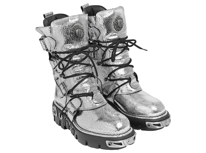 Paco Rabanne Stivali Argento Rabanne x New Rock Metallico