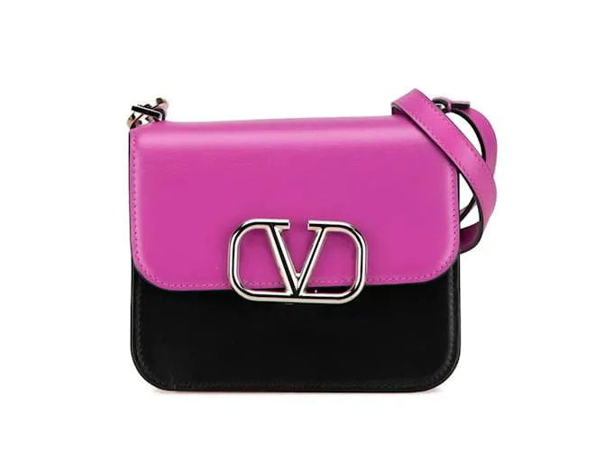 Borsa in pelle bicolore Valentino Nero Rosa
