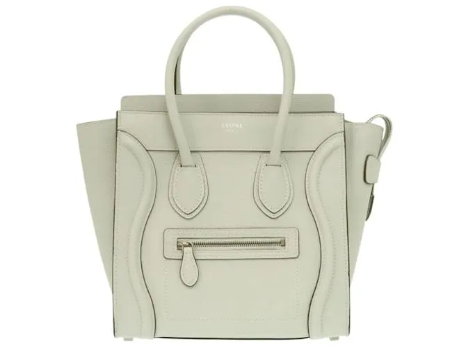 Céline Borsa a mano in pelle Celine Luggage Micro Shopper Verde chiaro