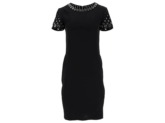 Mini abito in lana vergine nera con dettagli a occhio Emilio Pucci Nero