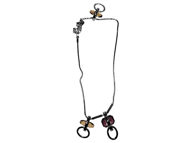 Set di orecchini e collana in metallo argento con pendente in cristallo Swarovski