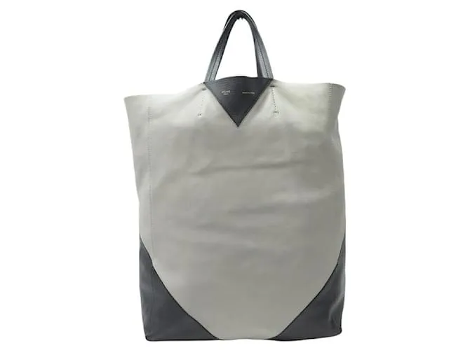 Céline BORSA A MANO CELINE CABAS VERTICALE 164403QBC IN PELLE NERA E GRIGIA
