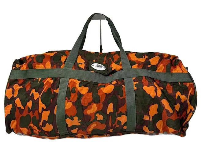 Borsa da viaggio in tela vintage Jean Paul Gaultier arancione / verde scuro