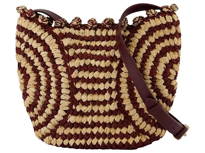Borsa Pm Crossbody - Vanessa Bruno - Rafia - Bordeaux Rosso Bordò