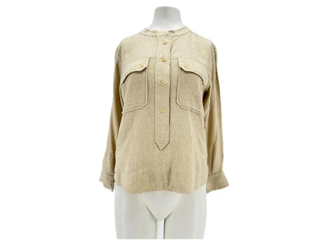 ISABEL MARANT Top T.FR 36 Seta Beige
