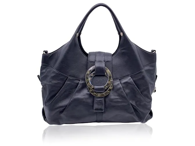 Borsa hobo Chandra in pelle nera Bulgari Nero