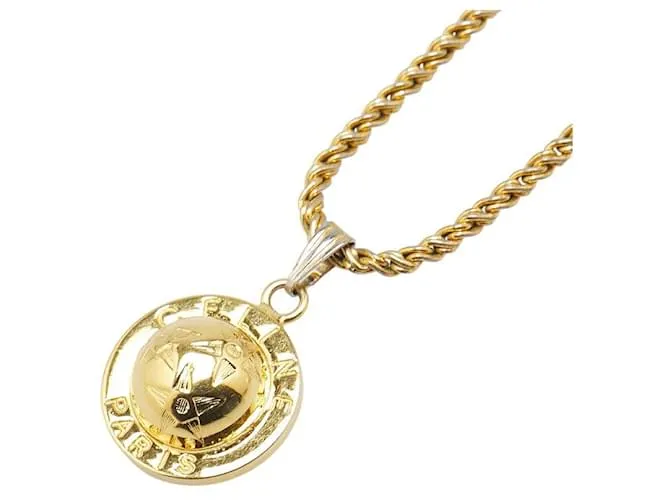 Céline Collana Pendente Stella Vintage Celine Oro D'oro Metallico