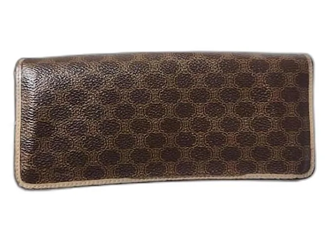 Céline Portafoglio Celine Vintage Macadam Marrone/Pesca