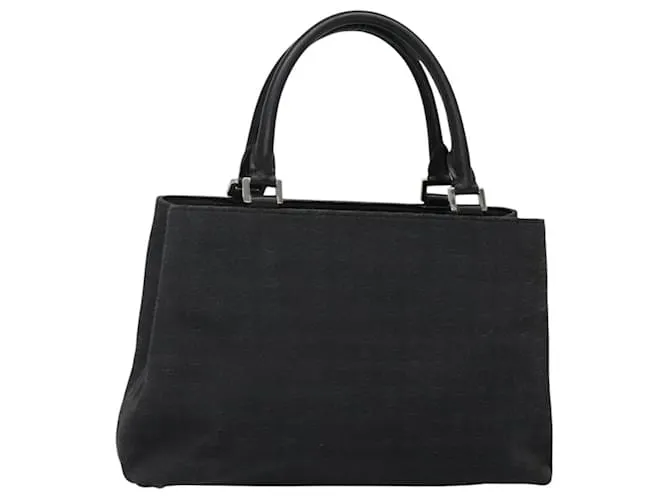 Céline Borsa a mano in tela Macadam Celine C nera Auth sw213 Nero