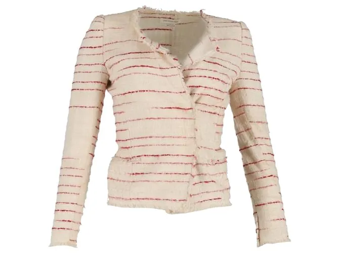 Giacca in tweed a righe Glenn Isabel Marant Étoile in cotone crema Bianco Crudo