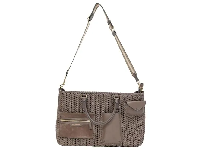 Borsa tote intrecciata Pocket Neeson in pelle marrone Anya Hindmarch Rosso