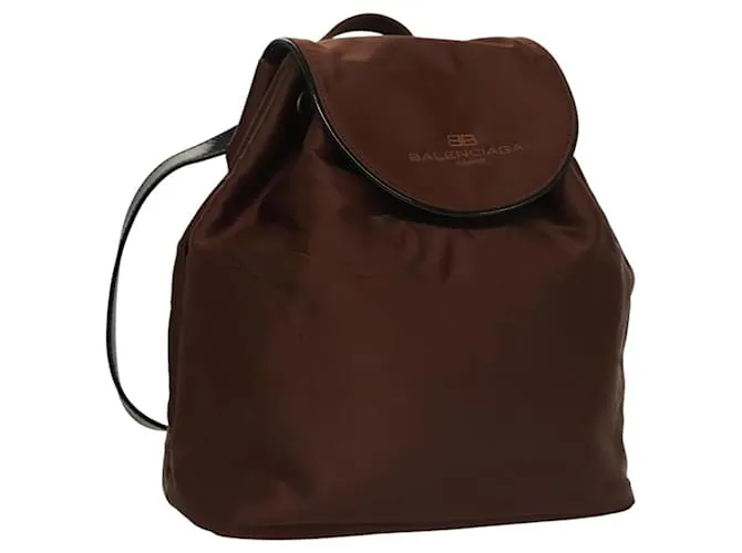 Zaino BALENCIAGA in nylon marrone Auth bs24055