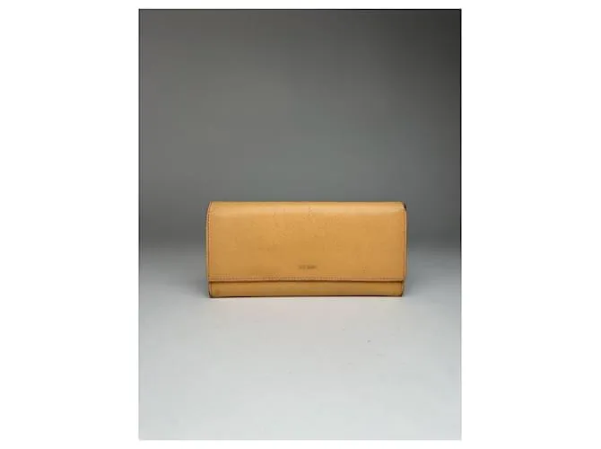 Céline Portafoglio in pelle vintage Celine beige Giallo