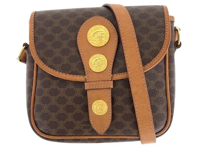 Céline Borsa a Spalla Celine Vintage Macadam Medal Marrone