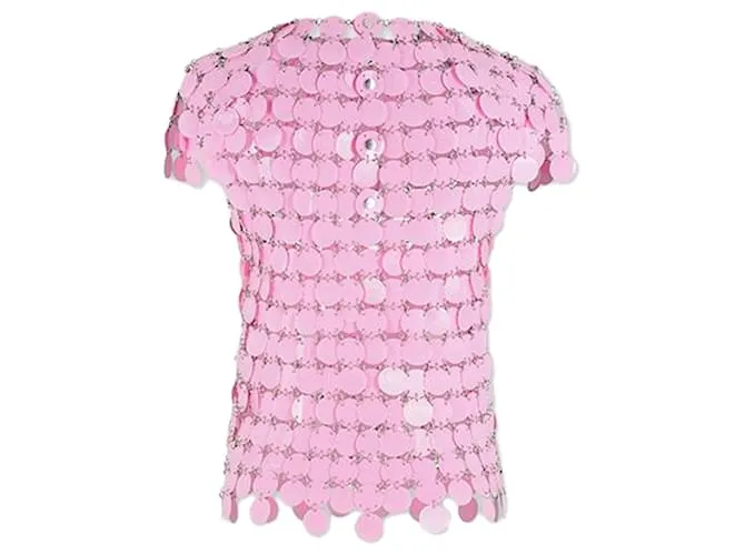 Paco Rabanne Dischi scintillanti rosa Top