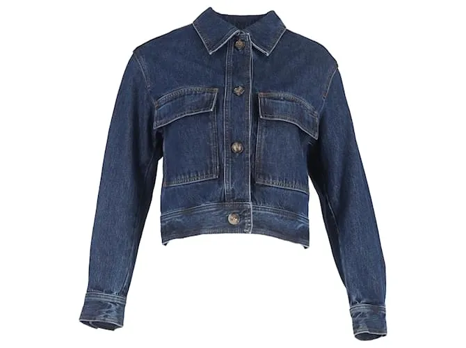 Giacca di denim cropped Totême in cotone blu