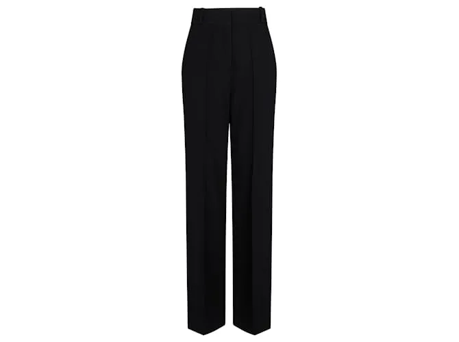 Paco Rabanne Pantaloni neri in lana grain de poudre Nero