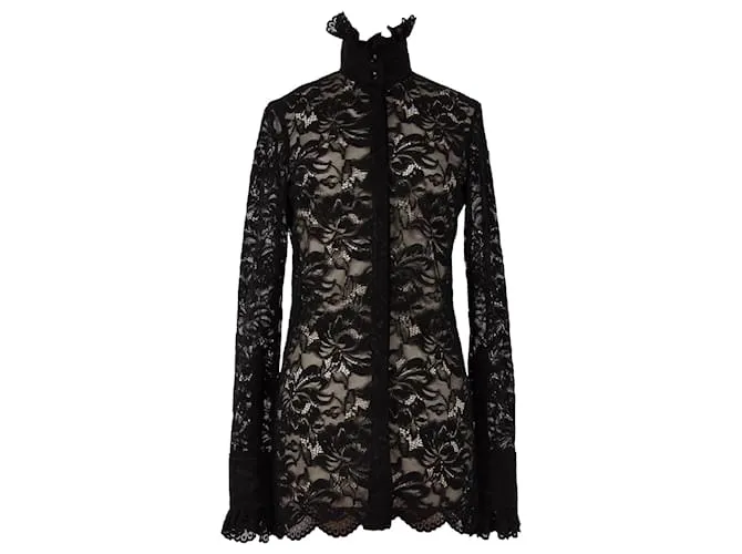 Paco Rabanne Camicia in pizzo nero