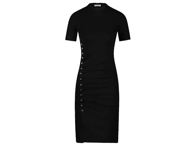 Paco Rabanne Mini abito drappeggiato nero