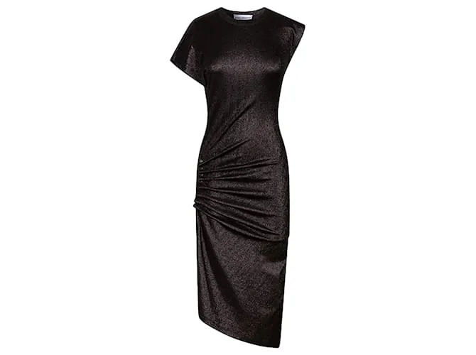 Paco Rabanne Abito drappeggiato nero in jersey lucido