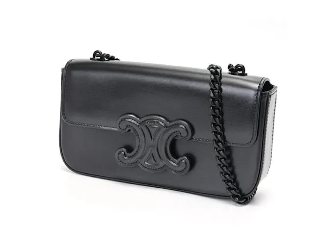Céline Borsa a Spalla Celine Cuir Triomphe Chain Nero