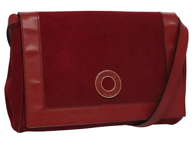 Céline Borsa a Spalla CELINE in Pelle Scamosciata Rossa e Oro Auth bs23556 Rosso D'oro