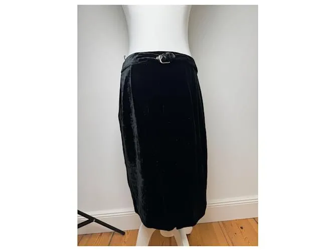 Gonna in velluto vintage Emilio Pucci nera IT40 Nero